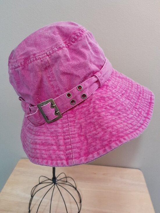 lei Accessories - LEI Vintage Y2K Pink Canvas Bucket Hat w Buckle Accent